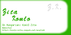 zita komlo business card